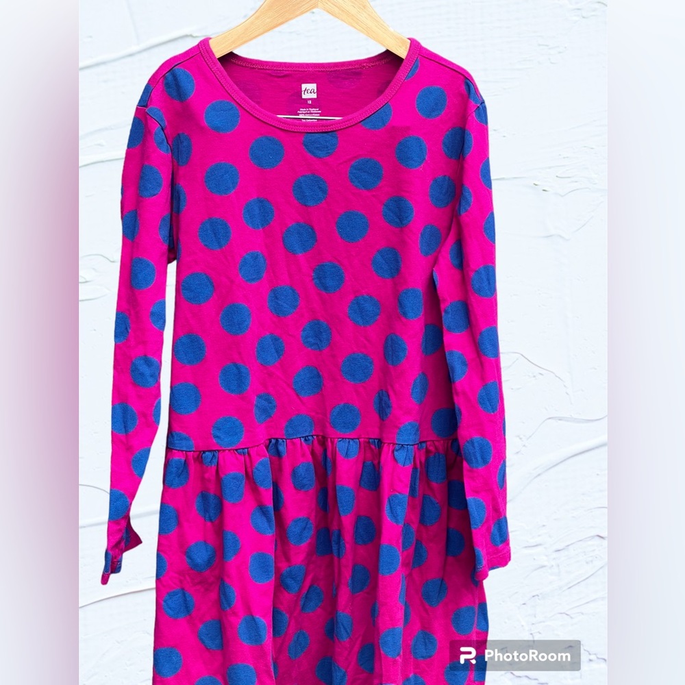 Tea collection skirted staple dress with polkadots